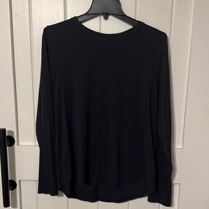 Athleta With Ease Open Back Top Black sz L